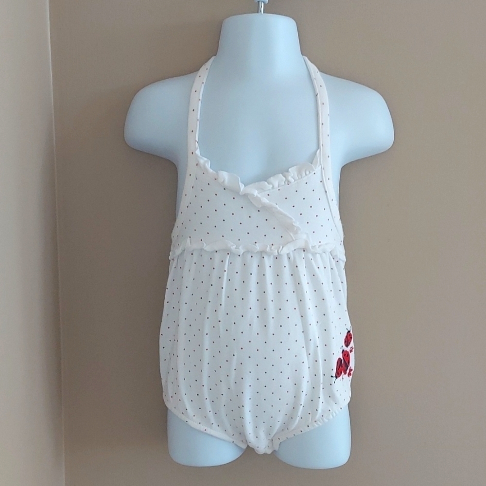 First Impressions Lady Bug Halter Onesie - size 6-9 mos